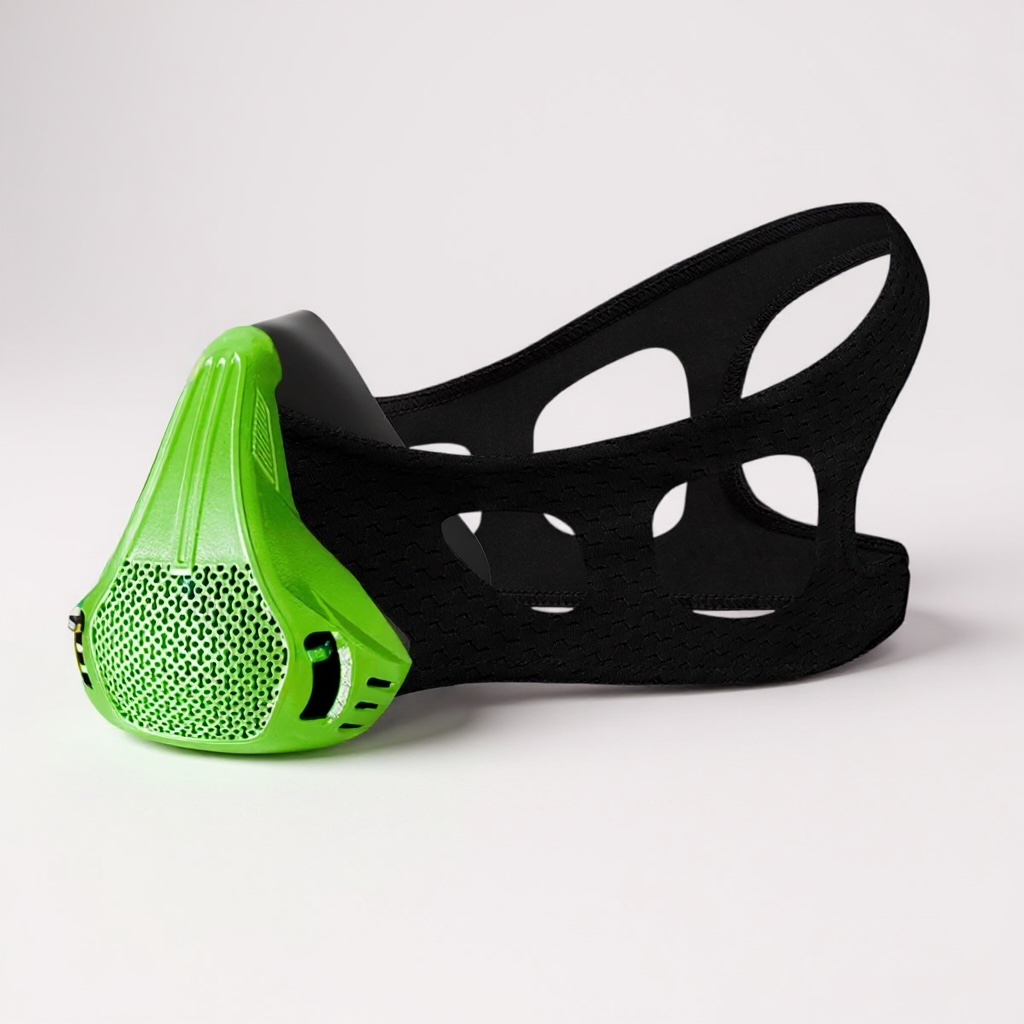 Masque d’entraînement respiratoire Vert – Renforce la capacité pulmonaire