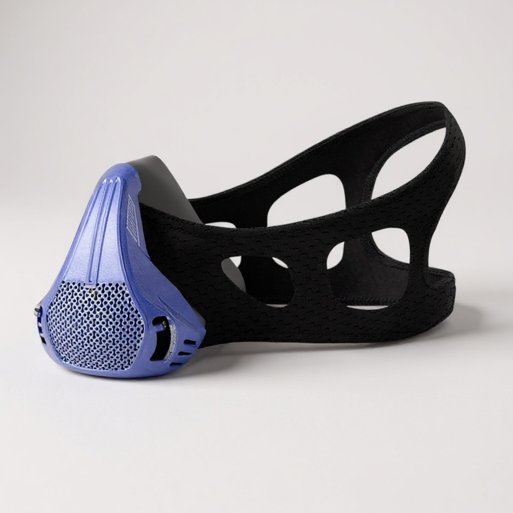 Masque d’entraînement respiratoire Bleu – Renforce la capacité pulmonaire