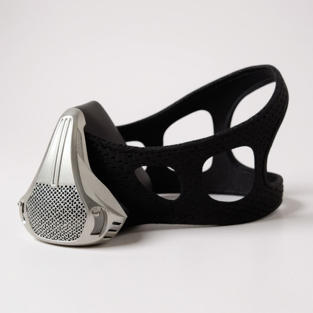 Masque d’entraînement respiratoire Argent – Renforce la capacité pulmonaire