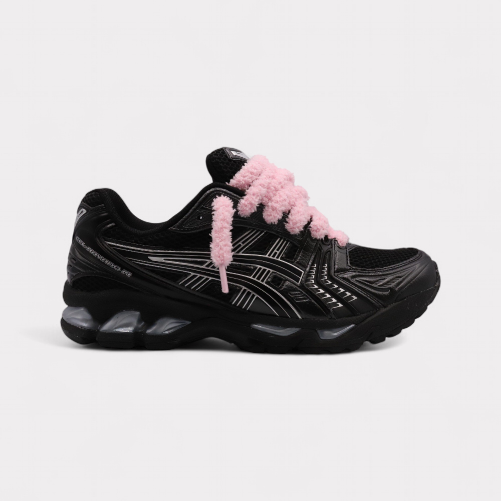 GEL-KAYANO 14 Black Pure Silver - Fluffy Laces Pink