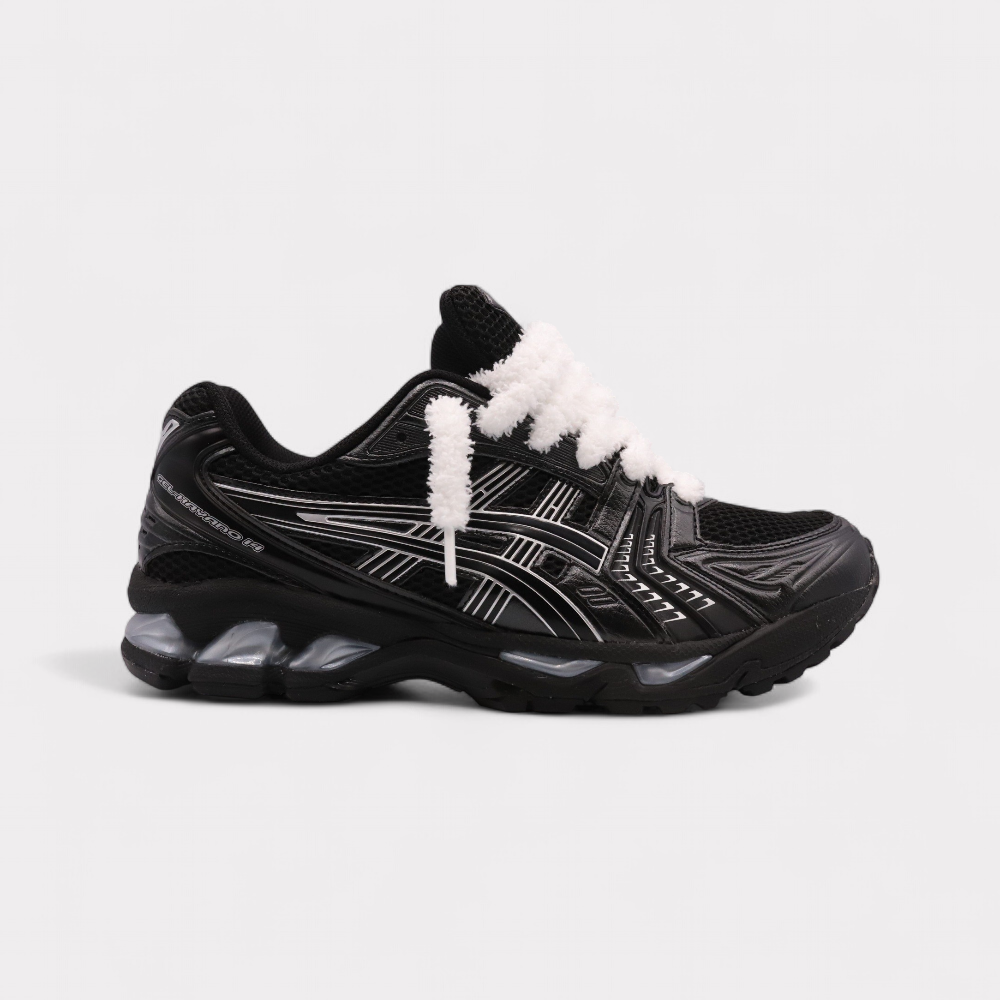 GEL-KAYANO 14 Black Pure Silver - Fluffy Laces White