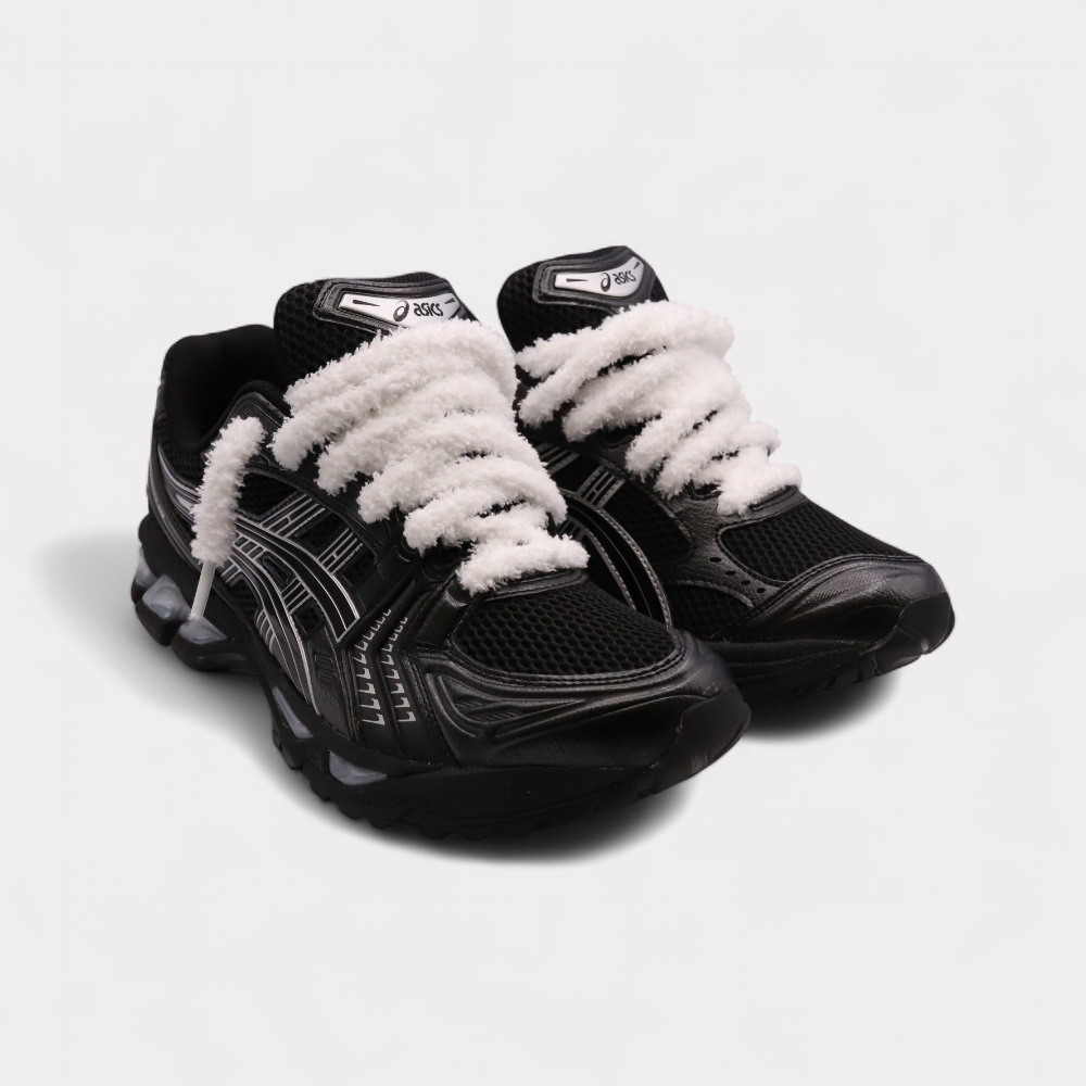 GEL-KAYANO 14 Black Pure Silver - Fluffy Laces White