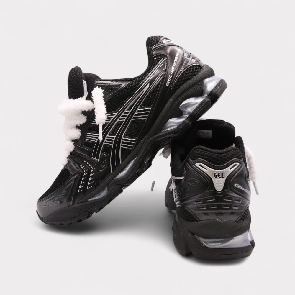 GEL-KAYANO 14 Black Pure Silver - Fluffy Laces White