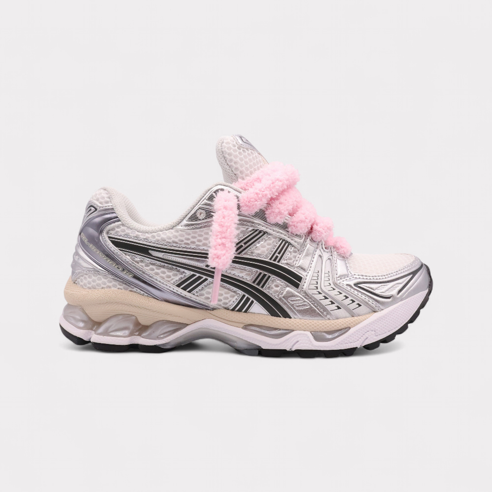 GEL-KAYANO 14 Graphite Grey - Fluffy Laces Pink